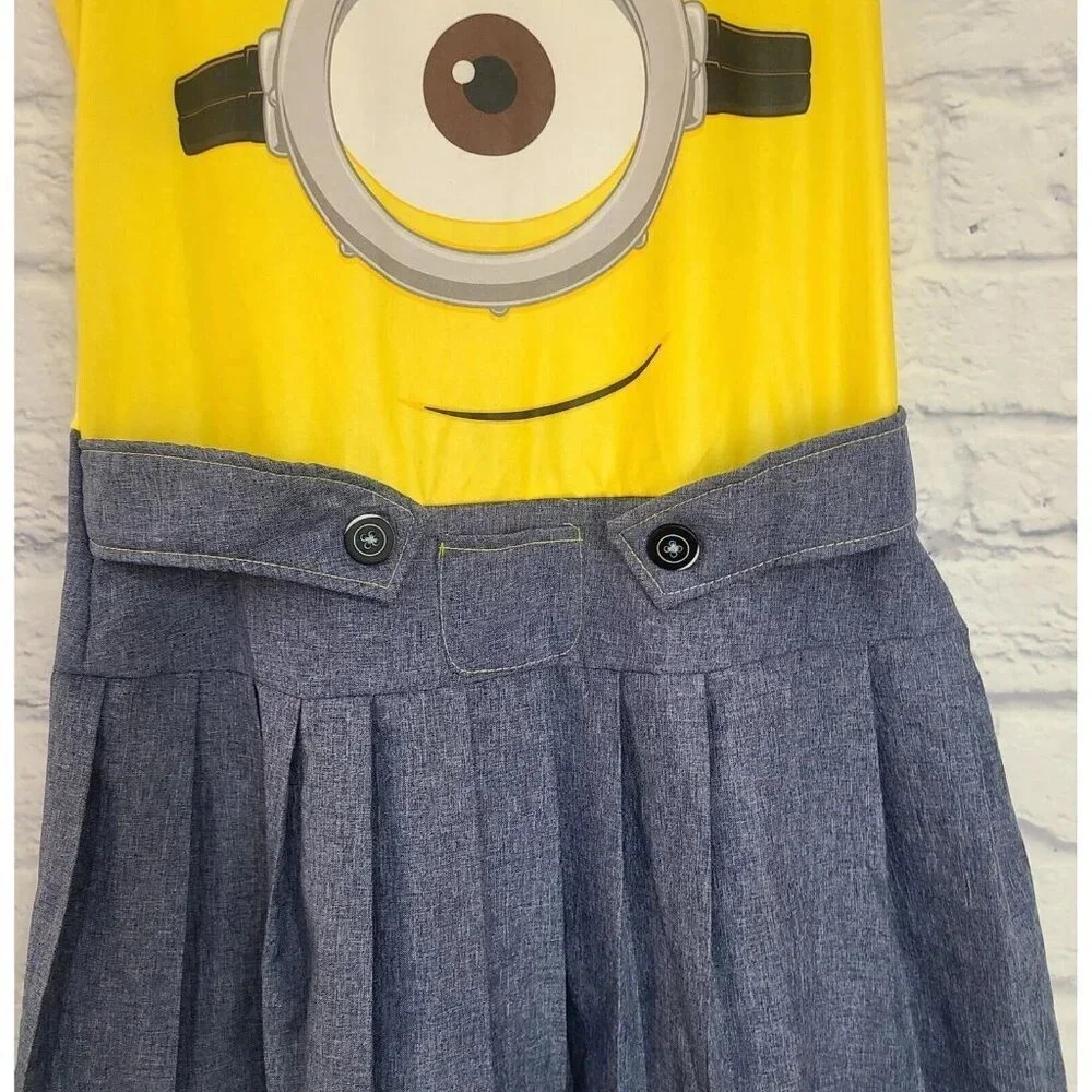 Rubies Despicable Me Minion Hooded Dress Costume Junior Medium Yellow Sleeveless - Picture 3 of 7